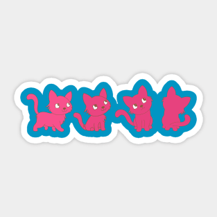 Pink thinking cat Sticker